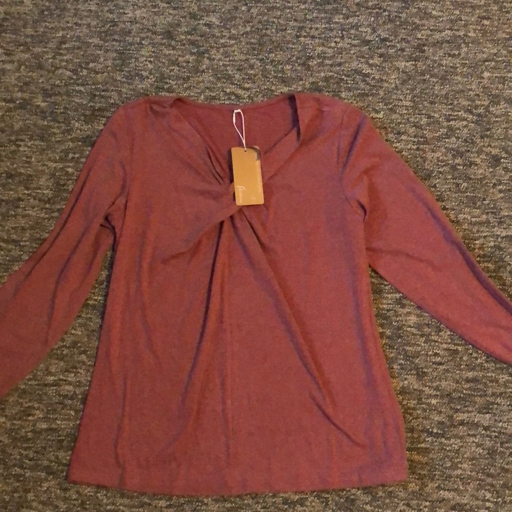 Soft Dusty rose cotton long sleeve top